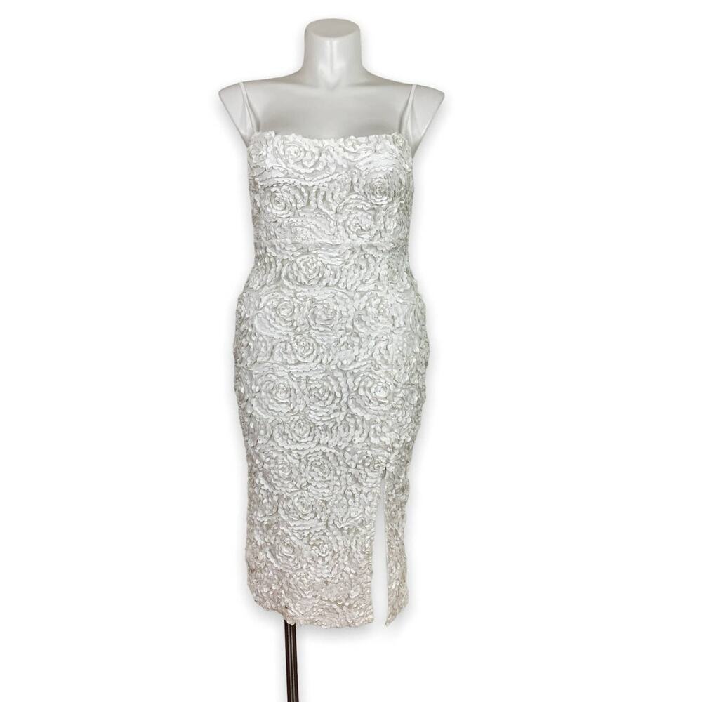 Just Me white sleeveless midi dress M